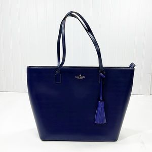 KATE SPADE | Karla Sapphire Wright Place Blue Leather Tote
